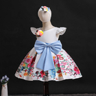 Children's Dress Clothing Kid Print Big Bow Dress Baby Girls Birthday Princess Dress