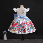 Children's Dress Clothing Kid Print Big Bow Dress Baby Girls Birthday Princess Dress