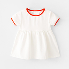 Solid Color Cotton Girls Dress Summer Children'S Clothing