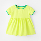 Solid Color Cotton Girls Dress Summer Children'S Clothing