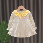 Little Girl Long Sleeve Cotton Floral Dresses Spring Children'S Clothing