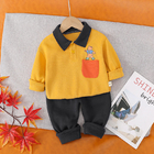 Children'S Outfit Sets Children Long-Sleeved Sets Polo Collar Top Sets
