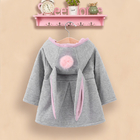 Winter Children's Clothing Girls Bunny Ears Warm Cotton Coat Baby Girl Hooded Coats