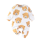 Children's Outfit Sets Newborn Baby Round Neck Jumpsuit Baby Bear Print Romper