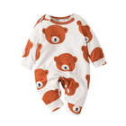 Children's Outfit Sets Newborn Baby Round Neck Jumpsuit Baby Bear Print Romper