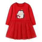 Girls Lace Embroidered Print Long Sleeve Dress Children'S Dress Clothing