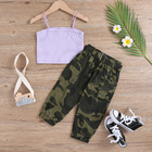 Children'S Outfit Sets Girls Suspenders Camouflage Trousers Two Piece Set