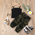 Children'S Outfit Sets Girls Suspenders Camouflage Trousers Two Piece Set