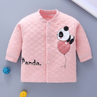 Cute Cotton 3 Years Girls Windproof Winter Jacket Panda Animal Print Jacket Pink