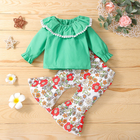Trumpet Sleeve Spring Children'S Clothing Two Piece