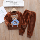 18kg Winter Toddler Unisex Children Thermal Bear Flannel Pajamas Set OEM