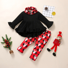 Red Winter Children'S Clothing Polyester Christmas Sweater Suit Long Sleeve Sweater