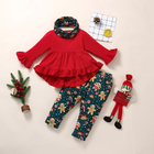 Red Winter Children'S Clothing Polyester Christmas Sweater Suit Long Sleeve Sweater