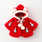 Cute Children'S Girls Heavy Winter Red Hooded Cape Coats Little Ears Hat