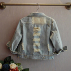 Spring 80CM 31.5in Childrens Jean Personalised Denim Jacket With Frosted Hole