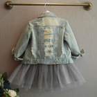 Spring 80CM 31.5in Childrens Jean Personalised Denim Jacket With Frosted Hole