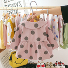 Pink Lapel 110CM Spring Children'S Clothing Coat Polka Dot Pattern