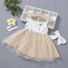 35in Girls Childrens Slip Summer White Sleeveless Cotton Cute Cartoon Dress