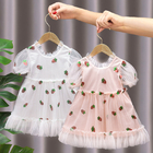 Wholesale Children's Dress Clothing Strawberry Sequined Mesh Girl Princess Dress