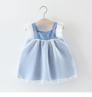 Summer Girls Sweet Children'S Dress Clothing Denim Stitching Princess Dress