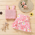 0.8M 31.5in Summer Children'S Clothing Short Suit With Skirt For Girls