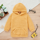 Short Hair Solid Color Pullover Hoodies Yellow Warm Sweatshirts For Winter Odm