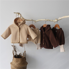 Girls Two Piece Loose Fitting Winter Coats Light Brown Solid Color Coat ODM