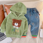 Spring And Autumn Children's Outfit Sets Cartoon Bear Hooded Two-Piece Suit