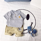 1.2M Polyester Holiday Children'S Outfit Sets Wear Lapel Collar