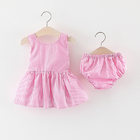 80cm Polyester Summer Children'S Clothing Pink Dress Suit For Baby