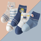 Spandex Children'S Cotton Socks Grey Ankle Cartoon Combed For Boys And Girls