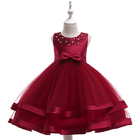 European and American new summer children's clothing mesh princess puffy dress beaded sleeveless girls show skirt