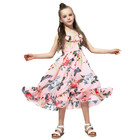 Girls Casual Summer Children'S Clothing Printed Off Shoulder Short Sleeve Ruffle A-Line