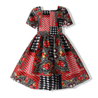 Summer Childern'S Clothing Girls Short Sleeve Dress Polka Dot Striped Print Splicing