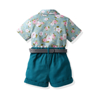 80cm-130cm Children's Outfit Set Kid Boys Short Sleeved Shorts Sets