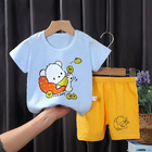 100% Cotton Summer Children's Outfit Sets Short Sleeve T-shirt Set