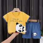 100% Cotton Summer Children's Outfit Sets Short Sleeve T-shirt Set