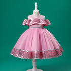 Cotton Children's Dress Clothing Mid length Sequin Design Girls Princess Dress