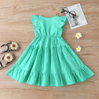 Summer Children'S Clothing Dress Children'S Solid Color Suspender Pleated Dress