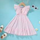 Summer Children'S Clothing Dress Children'S Solid Color Suspender Pleated Dress