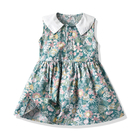 Summer Children's Clothing Children's Vintage Dress Sleeveless Doll Collar Floral Dress