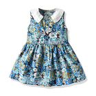 Summer Children's Clothing Children's Vintage Dress Sleeveless Doll Collar Floral Dress