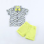 Children'S Outfit Sets Boys Shirt Shorts Suit Bow Tie Three Piece Set
