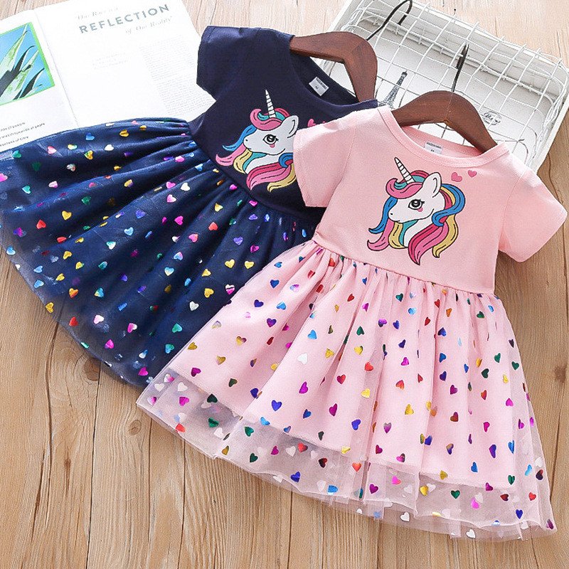 Summer Children'S Girls Printing Dress Fluffy Princess Dresses