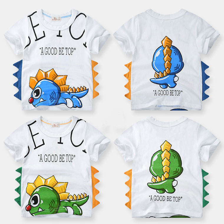 Boy T-Shirt New Dinosaur Children'S Short Sleeved Top Children'S Sports Shirts