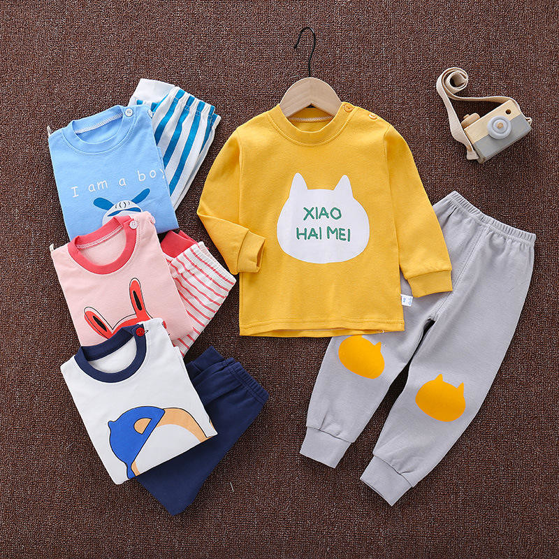 Breathable Children'S Pajama Set Cotton Boys And Girls Homewear