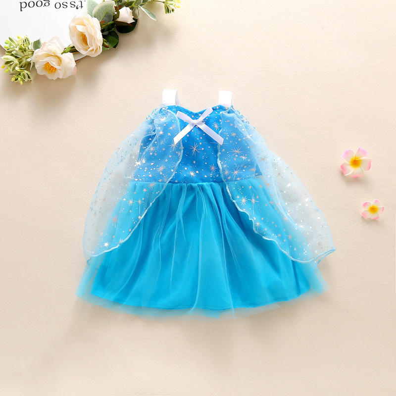 120CM Elf  Light Blue Mesh Children'S Dress Clothing For Toddlers