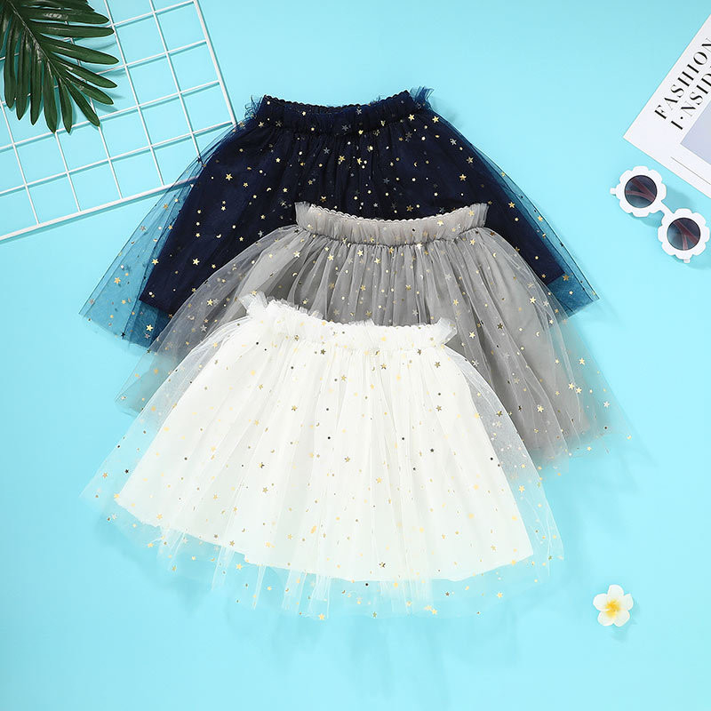 40cm Children'S Beauty Skirts White Tutu Skirt Little Star Pattern Baby Girls