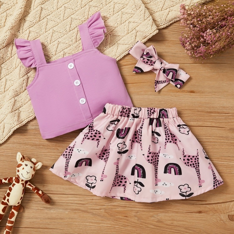 90cm 35in Pink Casual Animal Printed Shirt Sling Top Pink Summer Skirt OEM