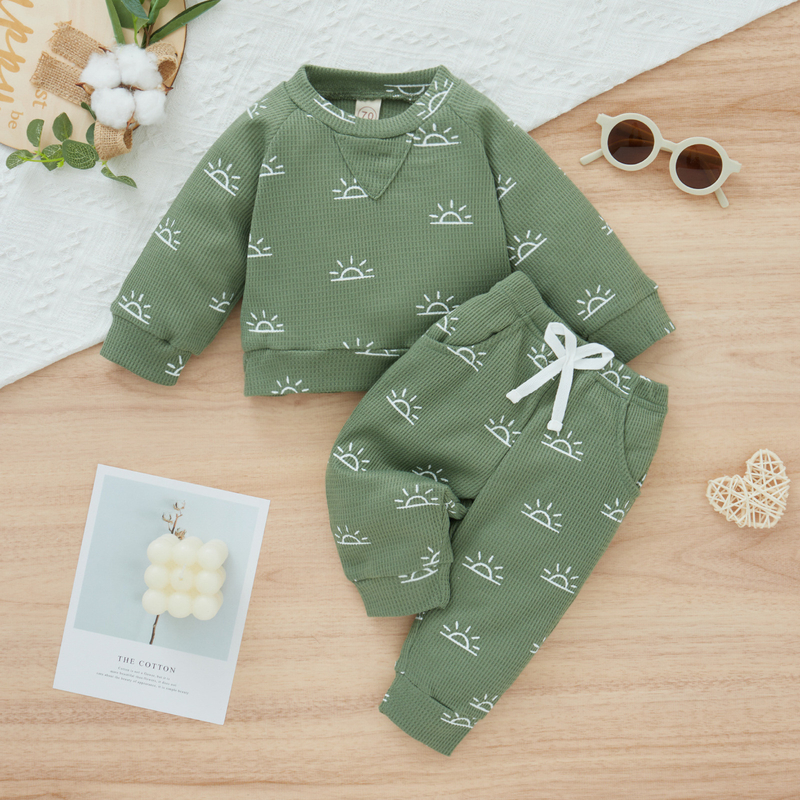 New Spring And Autumn Children's Outfit Sets Boylong-Sleeved Trousers Two-Piece Set